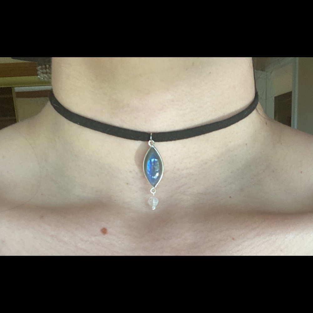 Labradorite and moonstone choker